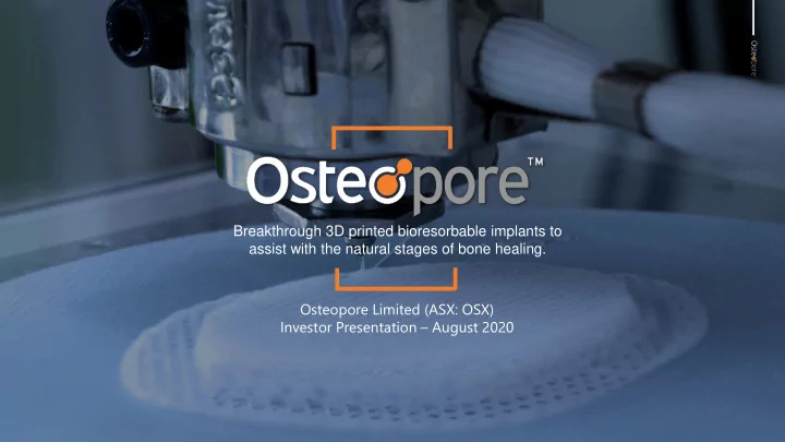 investor presentation august 2020 disclaimer