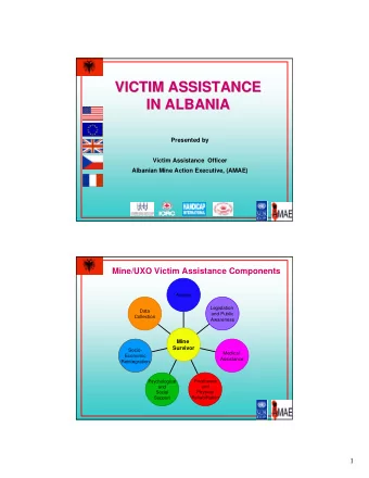 VICTIM A  ASSISTANCE  SSISTANCE  VICTIM  IN ALBANIA  IN ALBANIA  Presented by  Victim Assistance