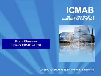 ICMAB  ICMAB  INSTITUT DE CINCIA DE  INSTITUT DE CINCIA DE  MATERIALS DE BARCELONA  MATERIALS