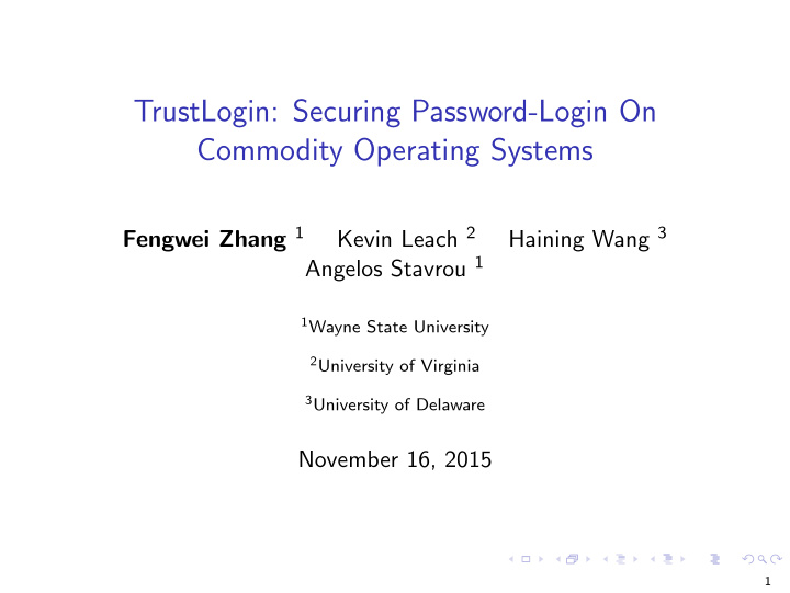 trustlogin securing password login on commodity operating