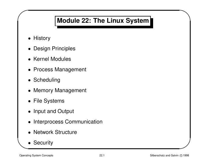 module 22 the linux system