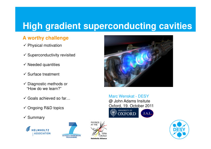 high gradient superconducting cavities