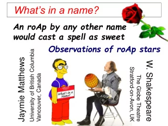 Whats in a name?  An roAp by any other name  would cast a spell as sweet  Observations of roAp