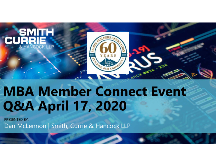 mba member connect event q a april 17 2020