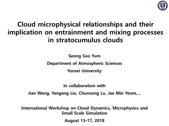 implication on entrainment and mixing processes  in stratocumulus clouds  Introduction  Warm rain