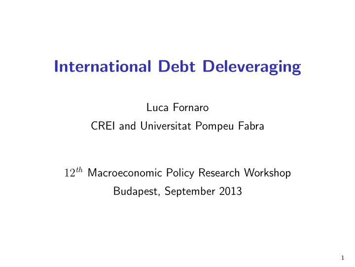 international debt deleveraging