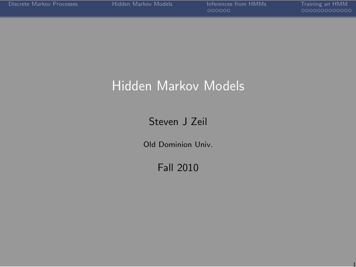 hidden markov models