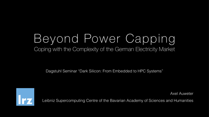 beyond power capping
