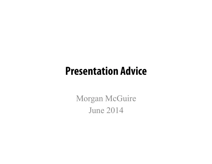presentation advice