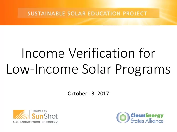low income solar programs