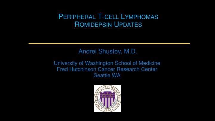 r omidepsin in r elapsed r efractory ptcl