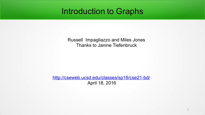 introduction to graphs