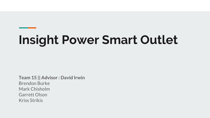 insight power smart outlet