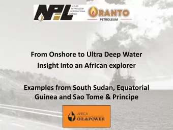 Examples from South Sudan, Equatorial  Guinea and Sao Tome &amp; Principe  Disclaimer  The