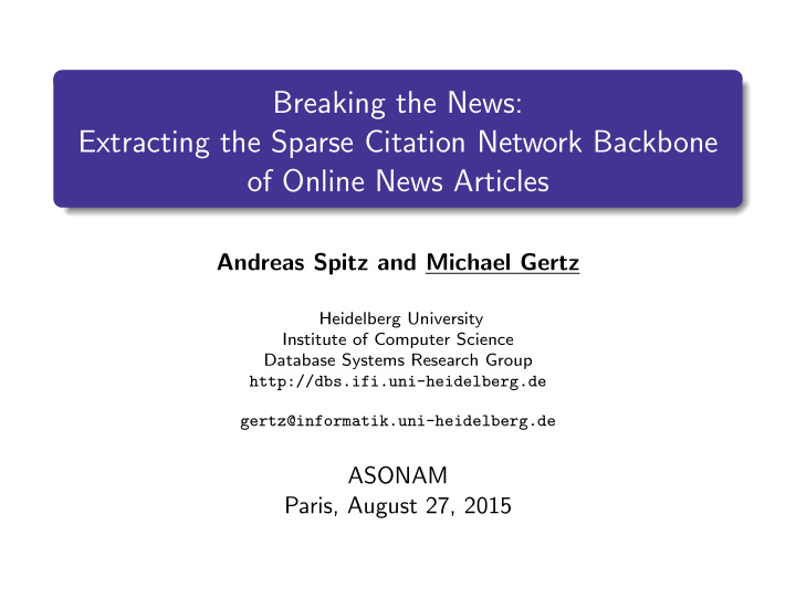 breaking the news extracting the sparse citation network