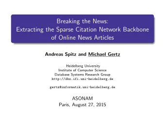 Breaking the News:  Extracting the Sparse Citation Network Backbone  of Online News Articles
