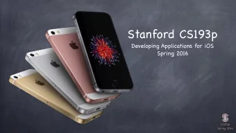 Stanford CS193p Developing Applications for iOS  Spring 2016 CS193p  Spring 2016  Today  MVC