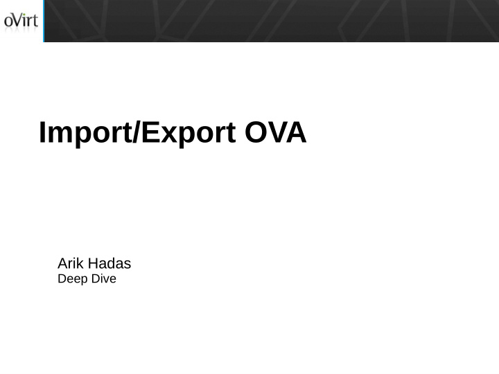 import export ova