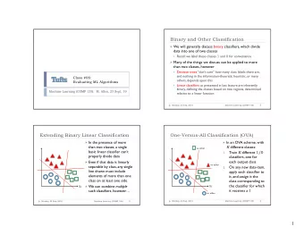 Extending Binary Linear Classification  One-Versus-All Classification (OVA) } In the presence of