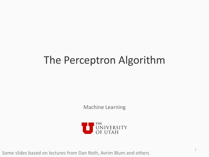 the perceptron algorithm