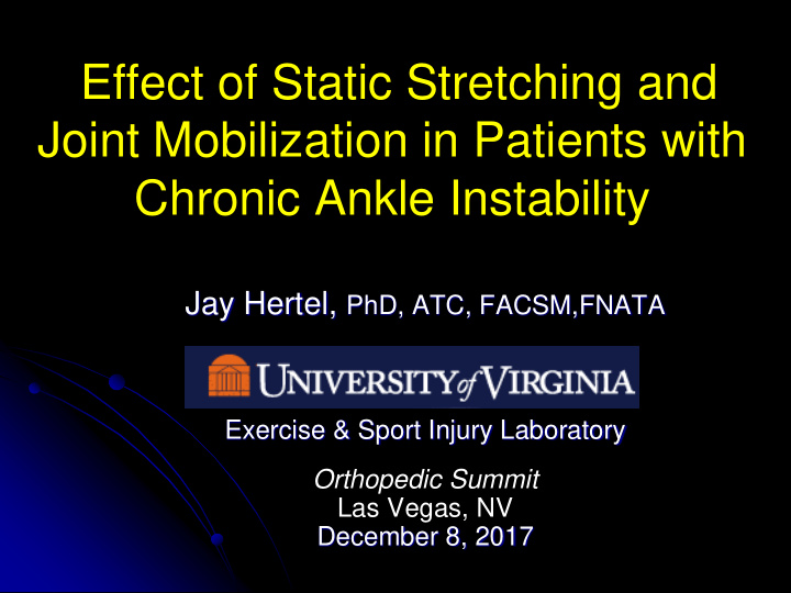 effect of static stretching and joint mobilization in