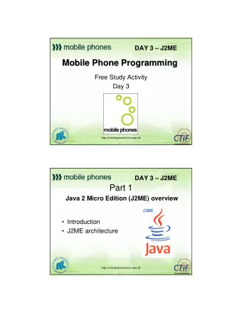 Mobile Phone Programming  Mobile Phone Programming  Free Study Activity  Day 3