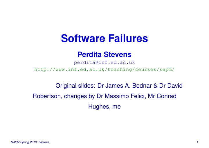 software failures