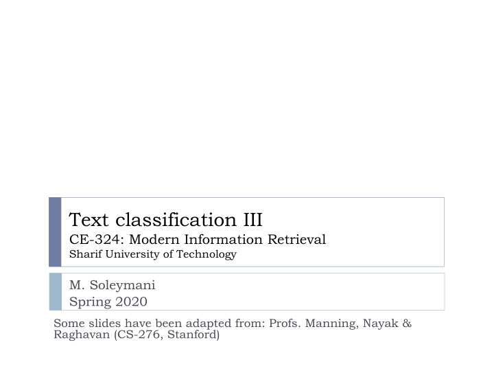 text classification iii
