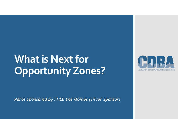 what is next for opportunity zones