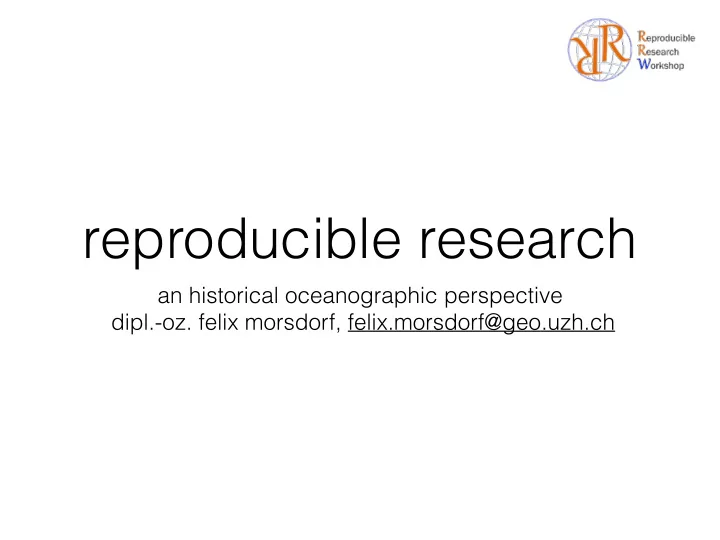 reproducible research