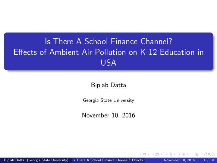 is there a school finance channel effects of ambient air