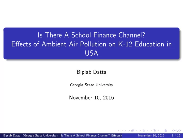 is there a school finance channel effects of ambient air