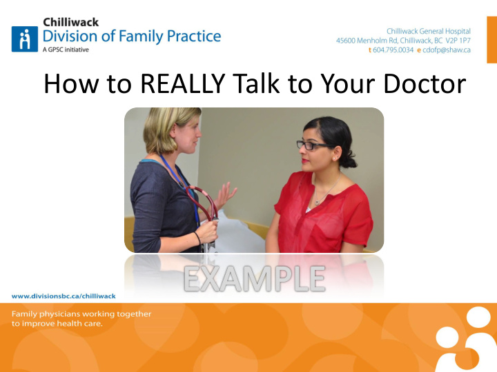 how to really talk to your doctor topics