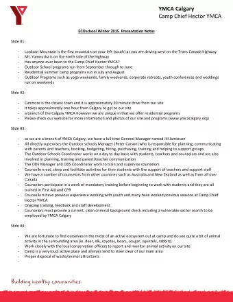 ECOschool Winter 2015  Presentation Notes  Slide #1:  Lookout Mountain is the first mountain on