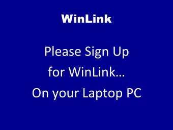 Please  Sign  Up    for  WinLink    On  your  Laptop  PC    WinLink