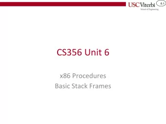 CS356 Unit 6  x86 Procedures  Basic Stack Frames  6.2  Review of Program Counter (IP register)