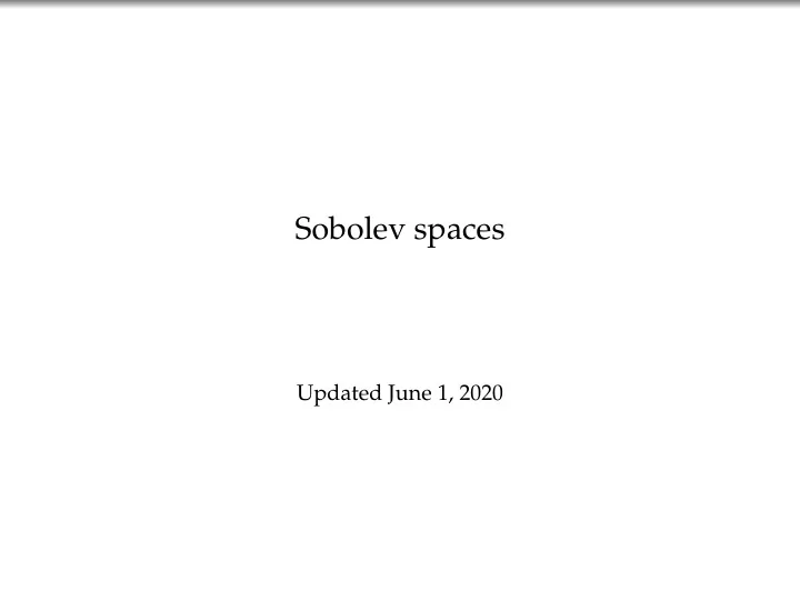 sobolev spaces