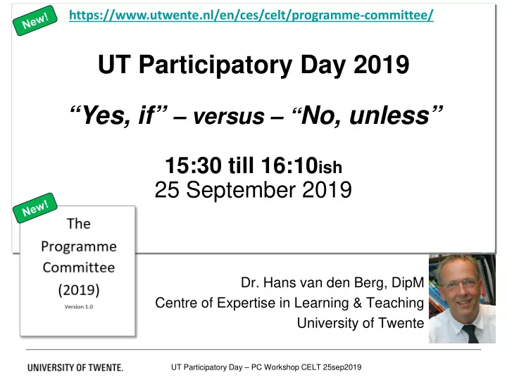ut participatory day 2019 yes if versus no unless