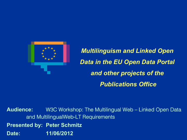 multilinguism and linked open data in the eu open data