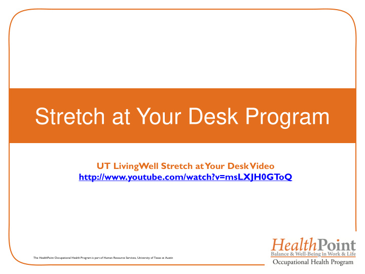 stretch at your desk program