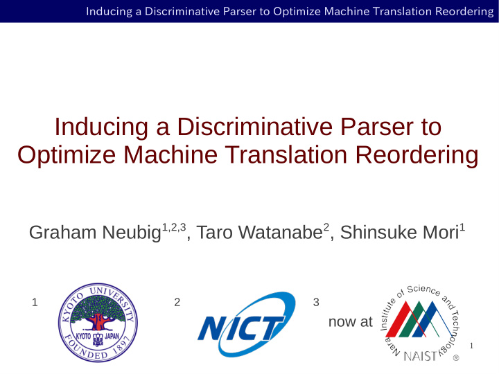 inducing a discriminative parser to optimize machine