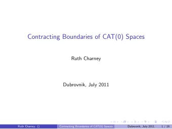 Contracting Boundaries of CAT(0) Spaces  Ruth Charney  Dubrovnik, July 2011  Ruth Charney ()