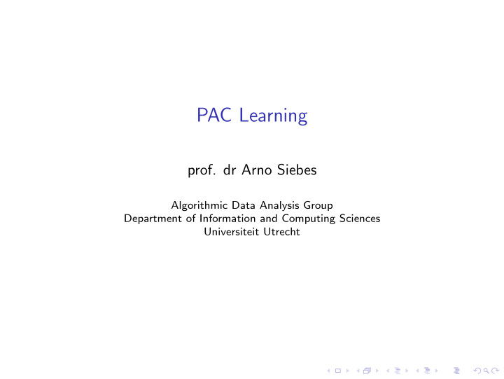 pac learning