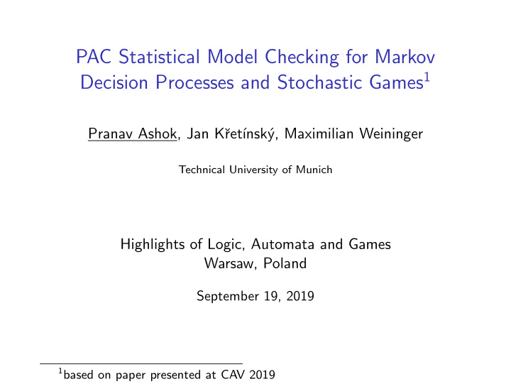 pac statistical model checking for markov
