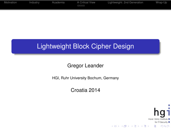 lightweight block cipher design