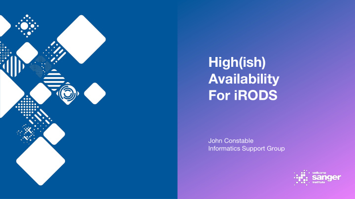 high ish availability for irods