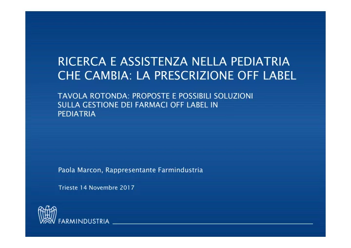 ricerca e assistenza nella pediatria che cambia la
