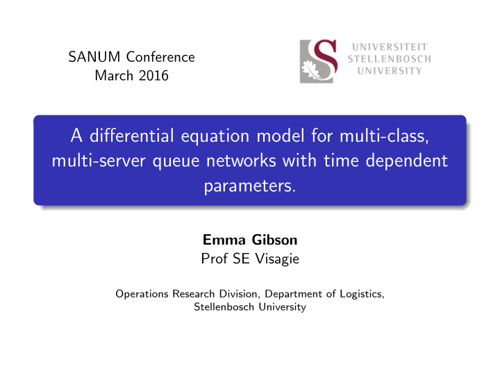 a differential equation model for multi class multi