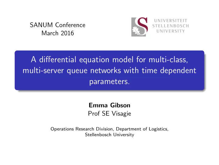 a differential equation model for multi class multi