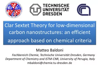 carbon nanostructures: an efficient  approach based on chemical criteria  Matteo Baldoni